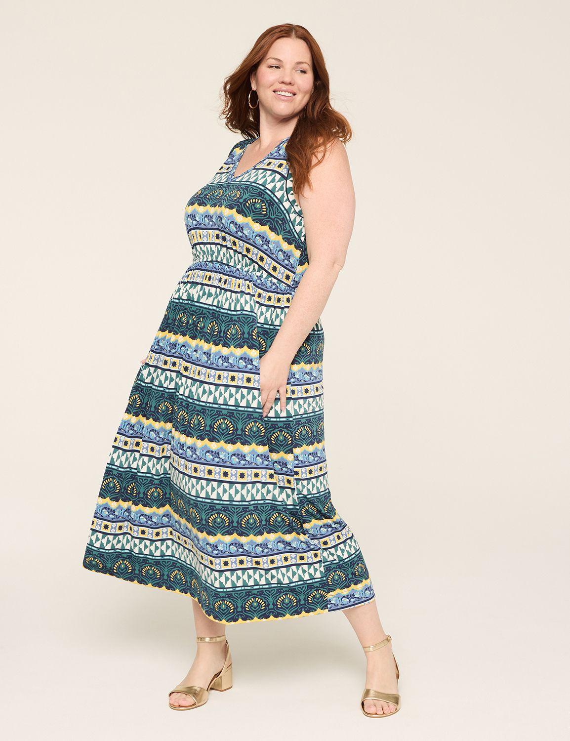 v-neck jersey maxi dress