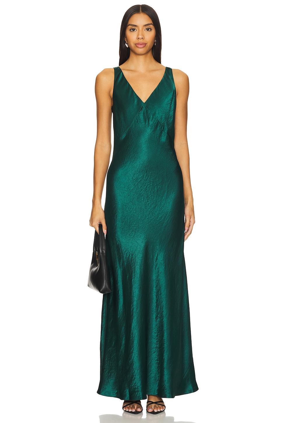 v neck maxi slip dress