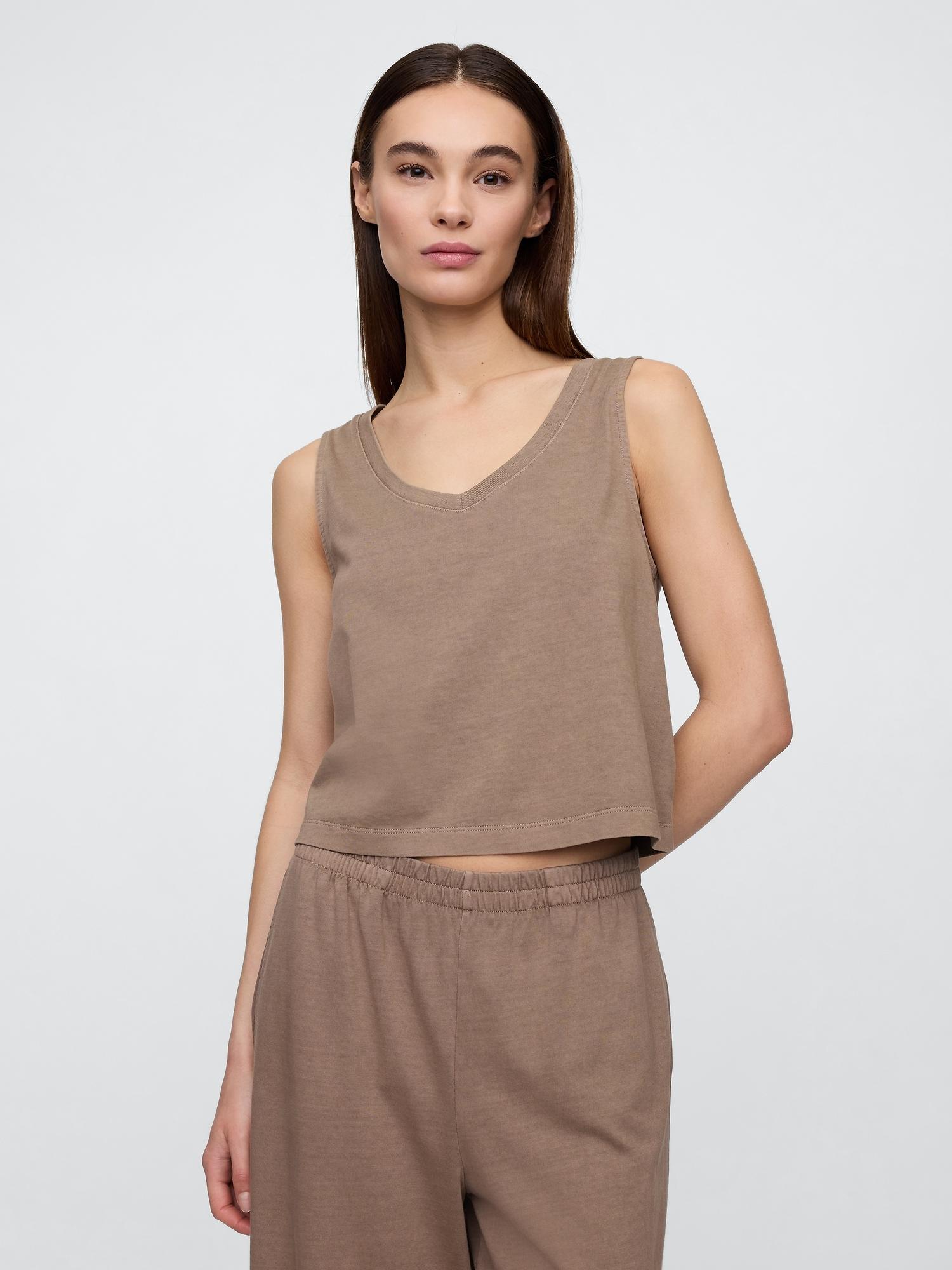 v-neck pj shell tank top