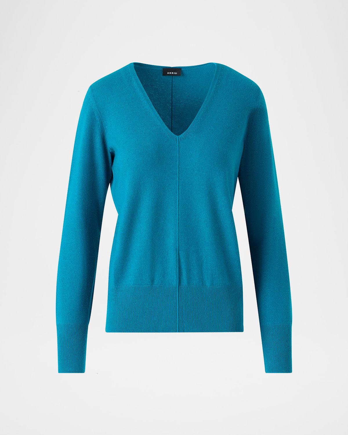 v-neck pure cashmere knit sweater