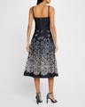 v-neck rose denim devore sleeveless midi dress