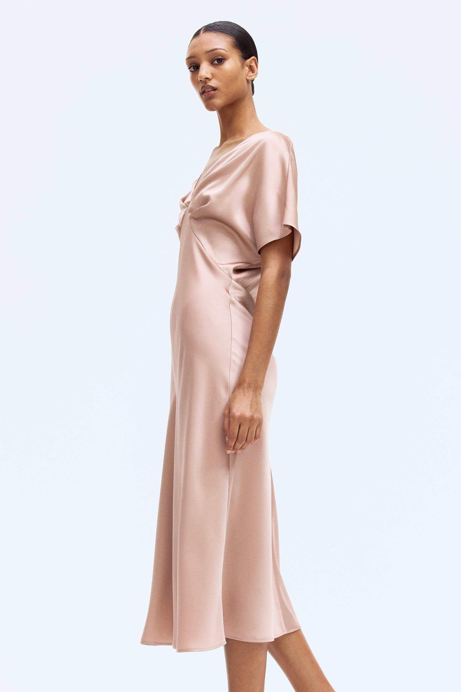 v-neck satin dress