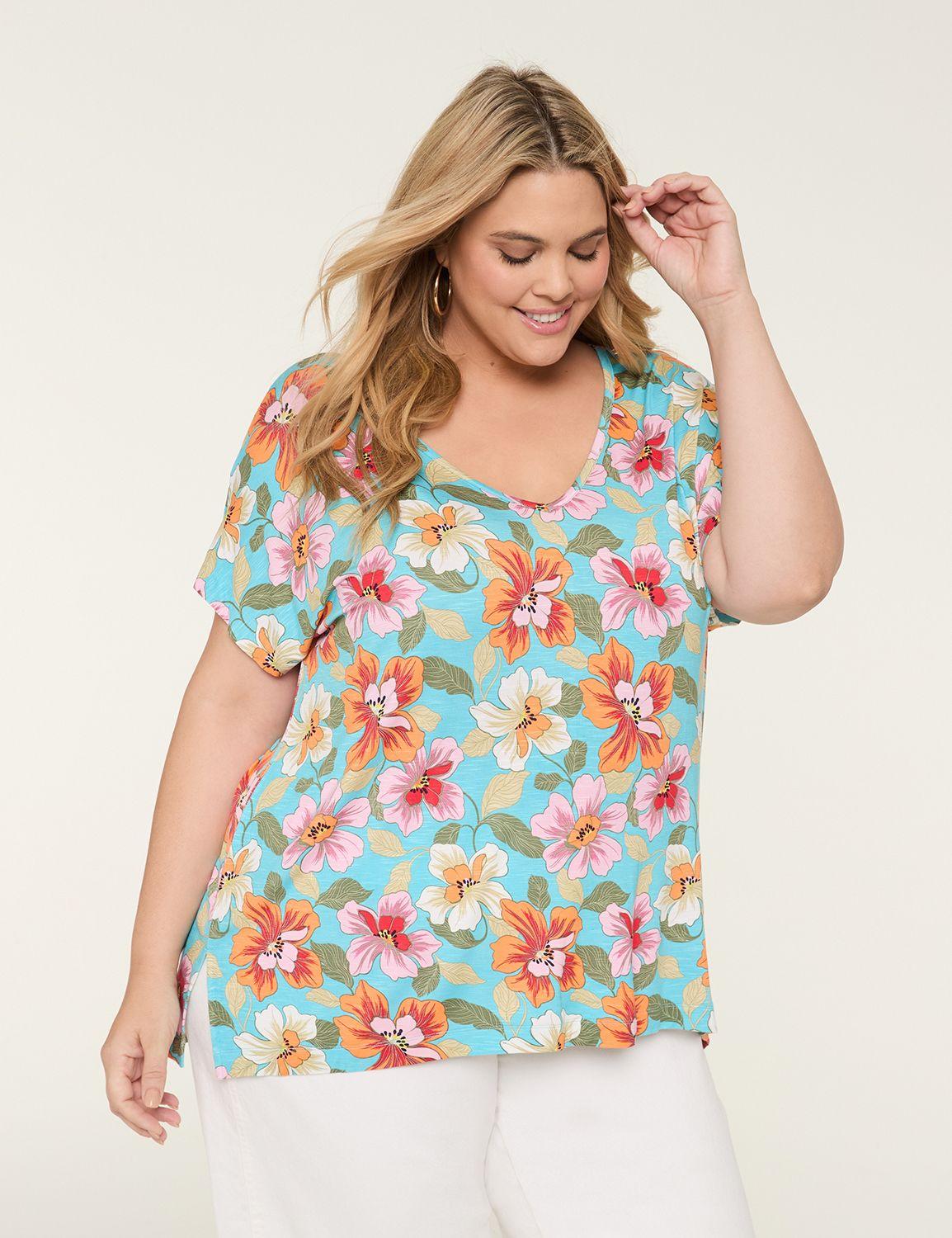 v-neck side-slit top