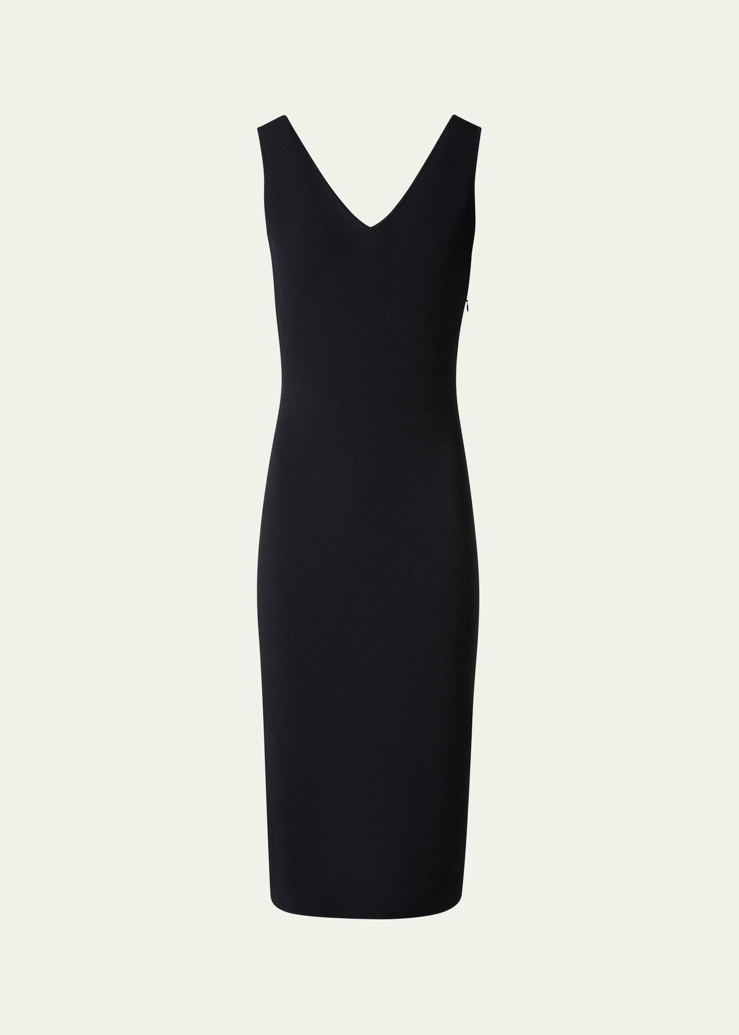 v-neck sleeveless knit midi dress