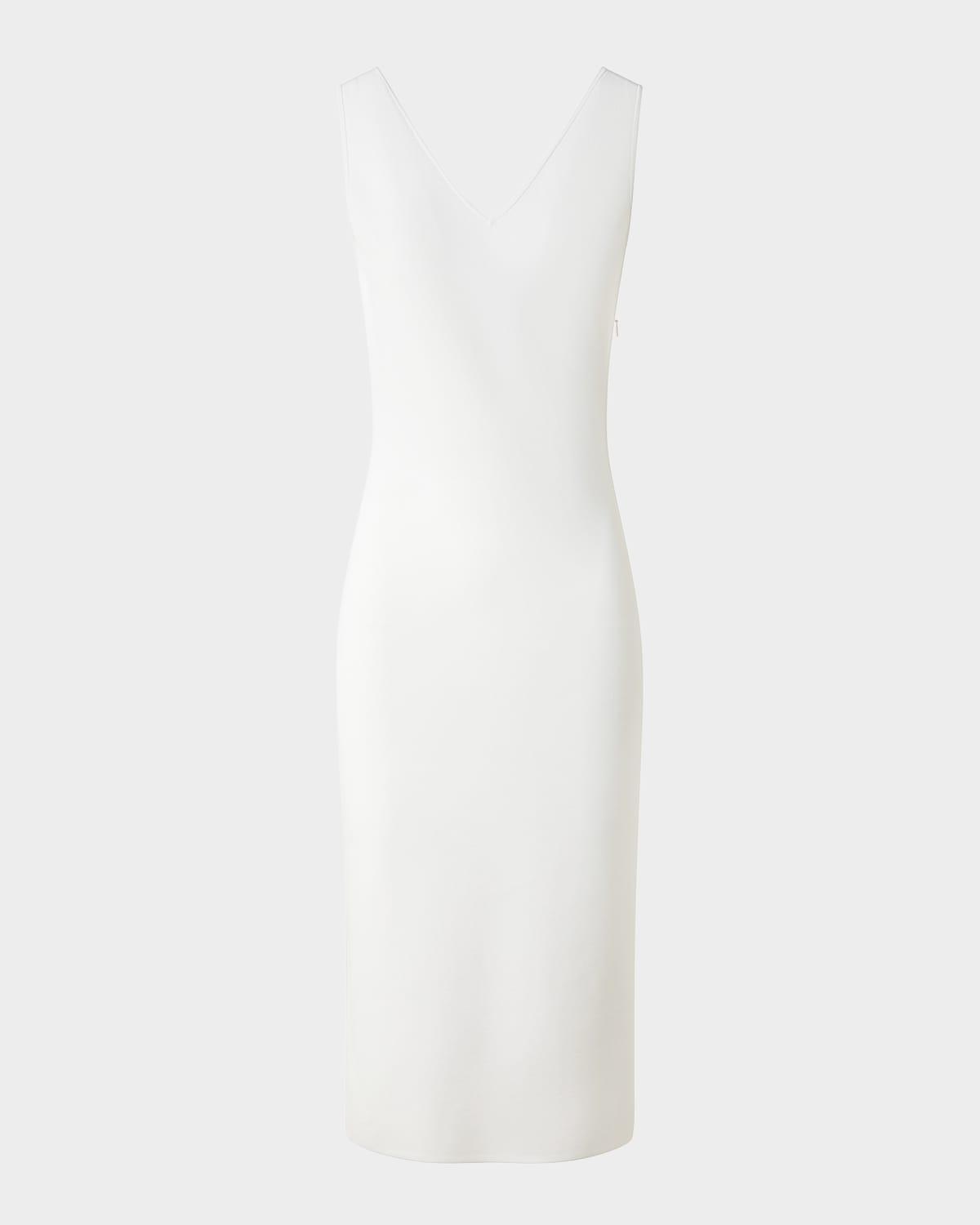 v-neck sleeveless knit midi dress