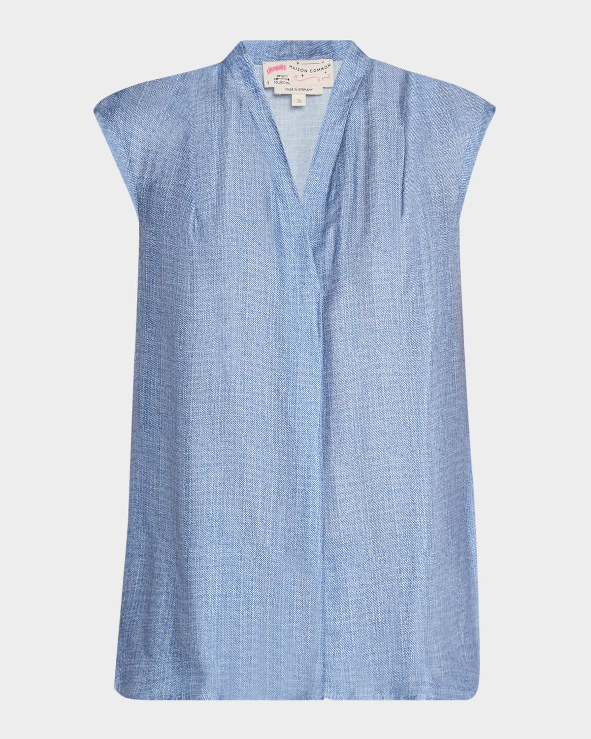 v-neck sleeveless silk blouse