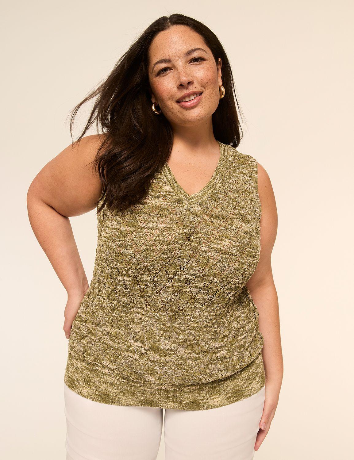 v-neck stitch sweater tank