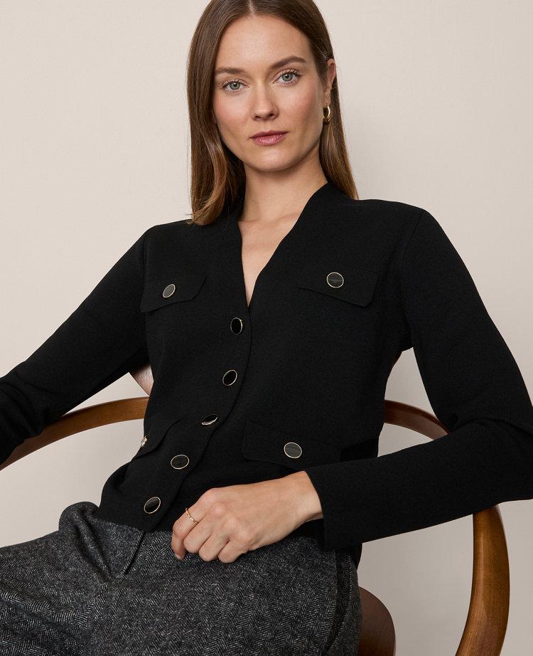 v-neck sweater jacket