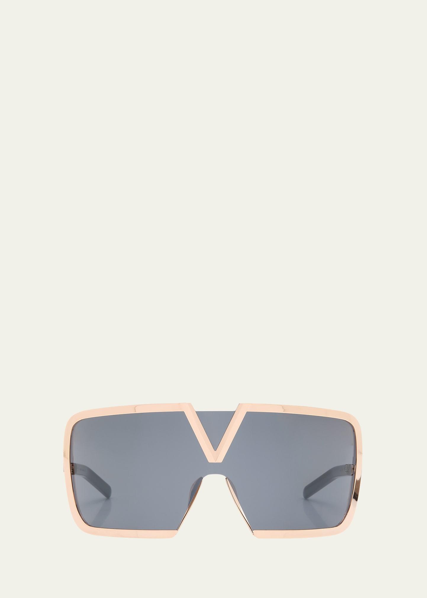 v-romask shield titanium & acetate sunglasses