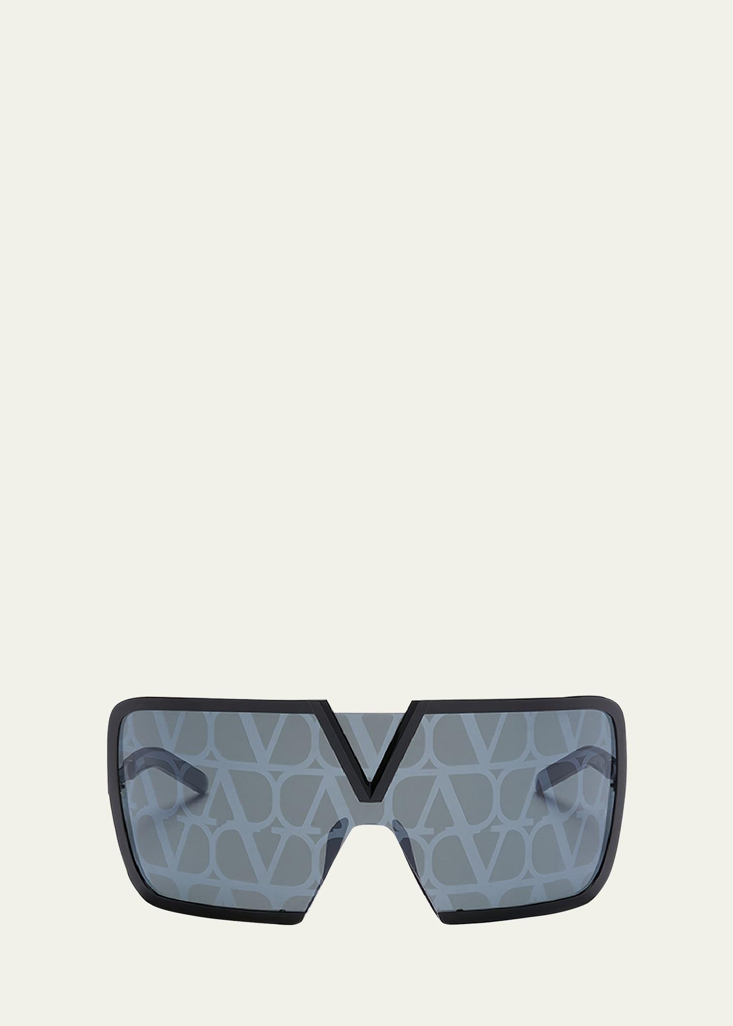 v-romask titanium & acetate shield sunglasses