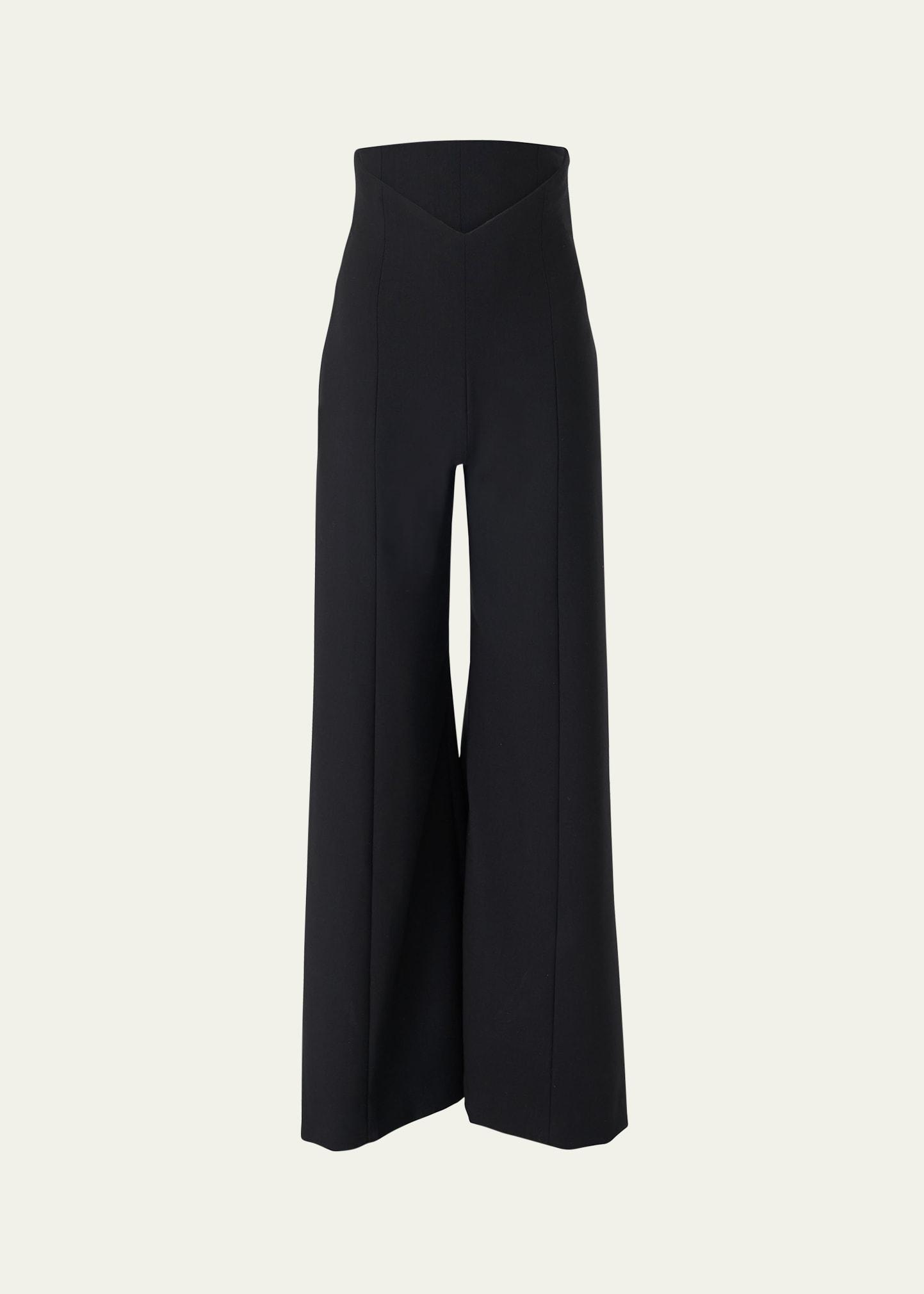 v-waistband wide-leg pants