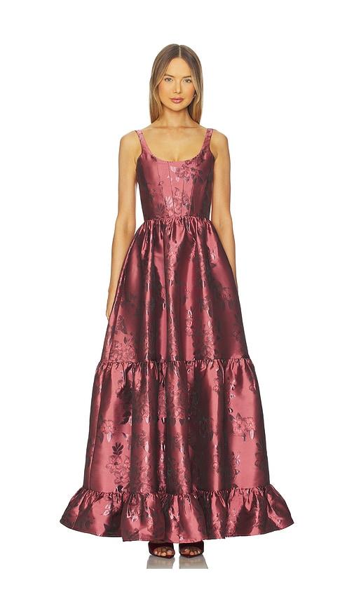v. chapman avery gown in burgundy.