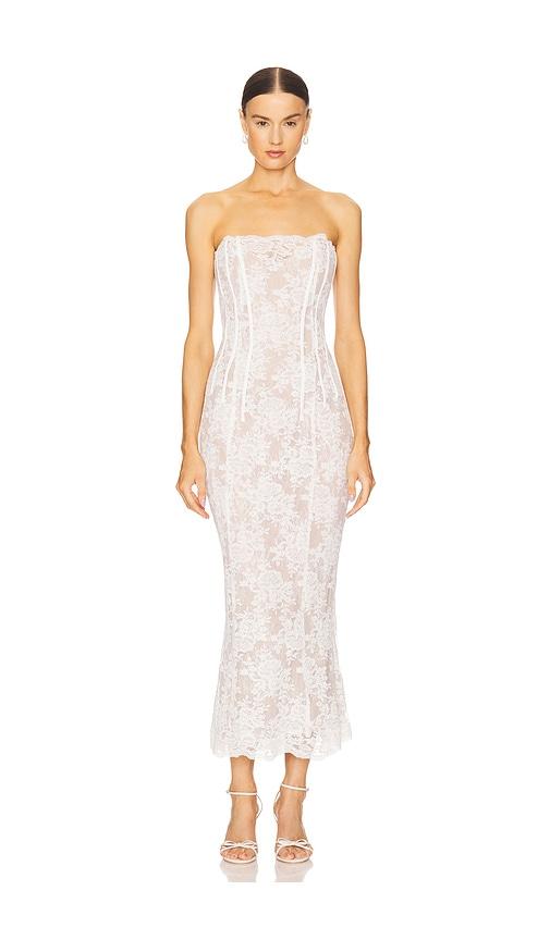 v. chapman capulet midi dress in white.