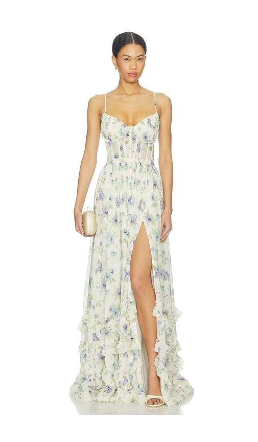 v. chapman carmen dress in blue.