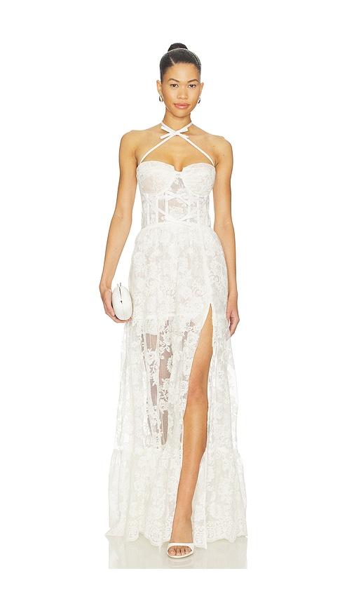v. chapman eloise maxi dress in white.