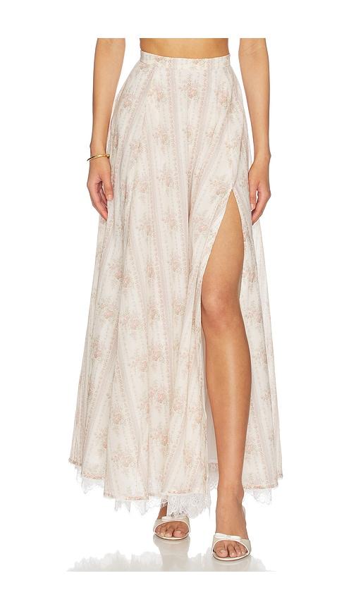 v. chapman enzo maxi skirt in beige.