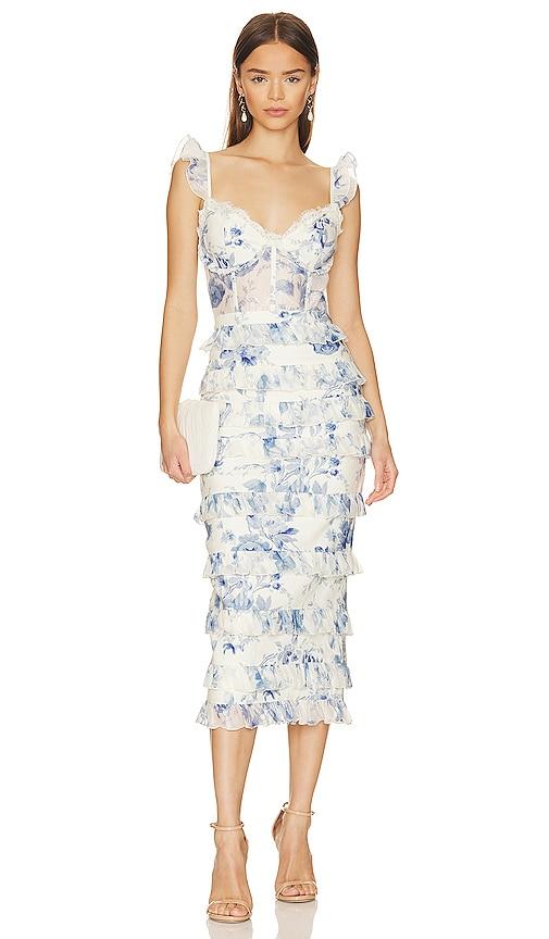 v. chapman fiorenza midi dress in white.