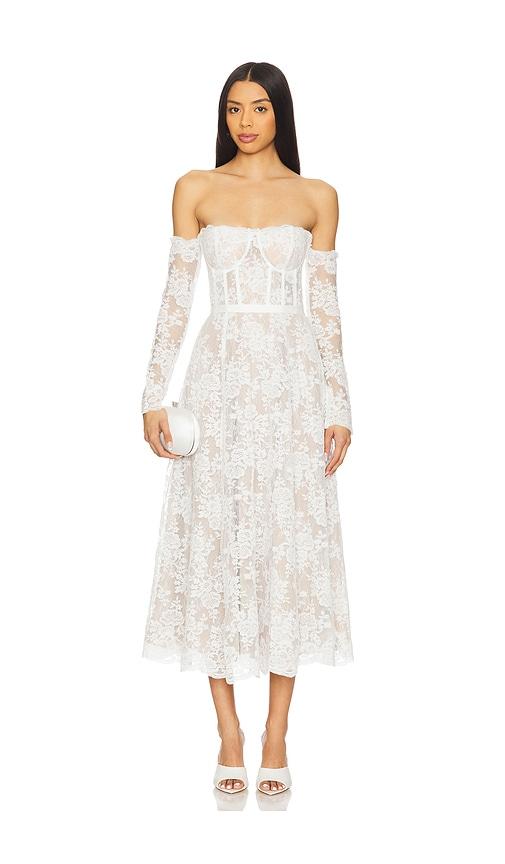 v. chapman katherine midi dress in white.