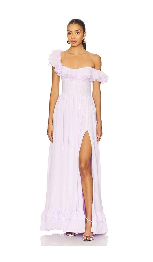 v. chapman rosetta dress in lavender.