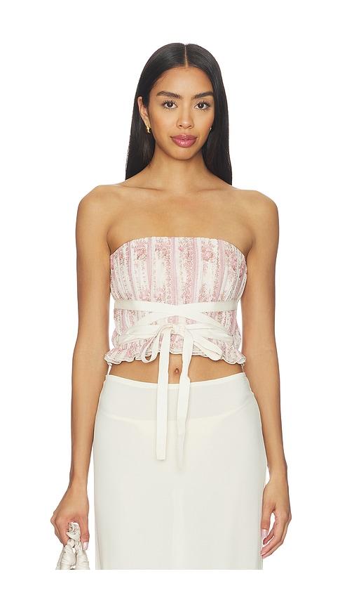v. chapman sadie strapless top in cream.