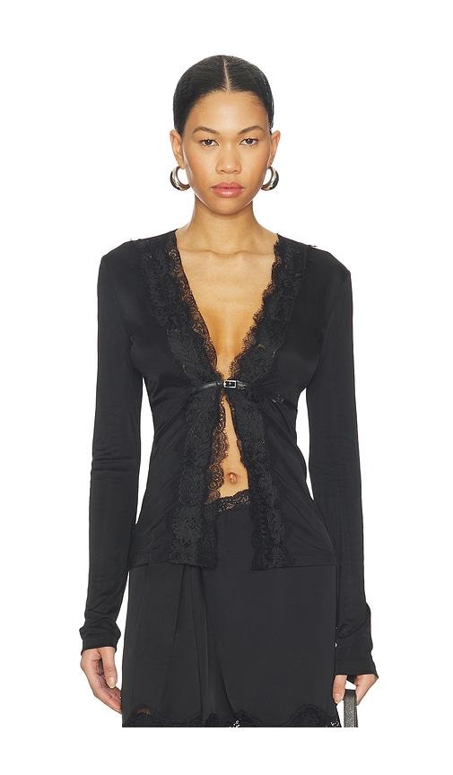vaillant long sleeve fitted cardigan in black.