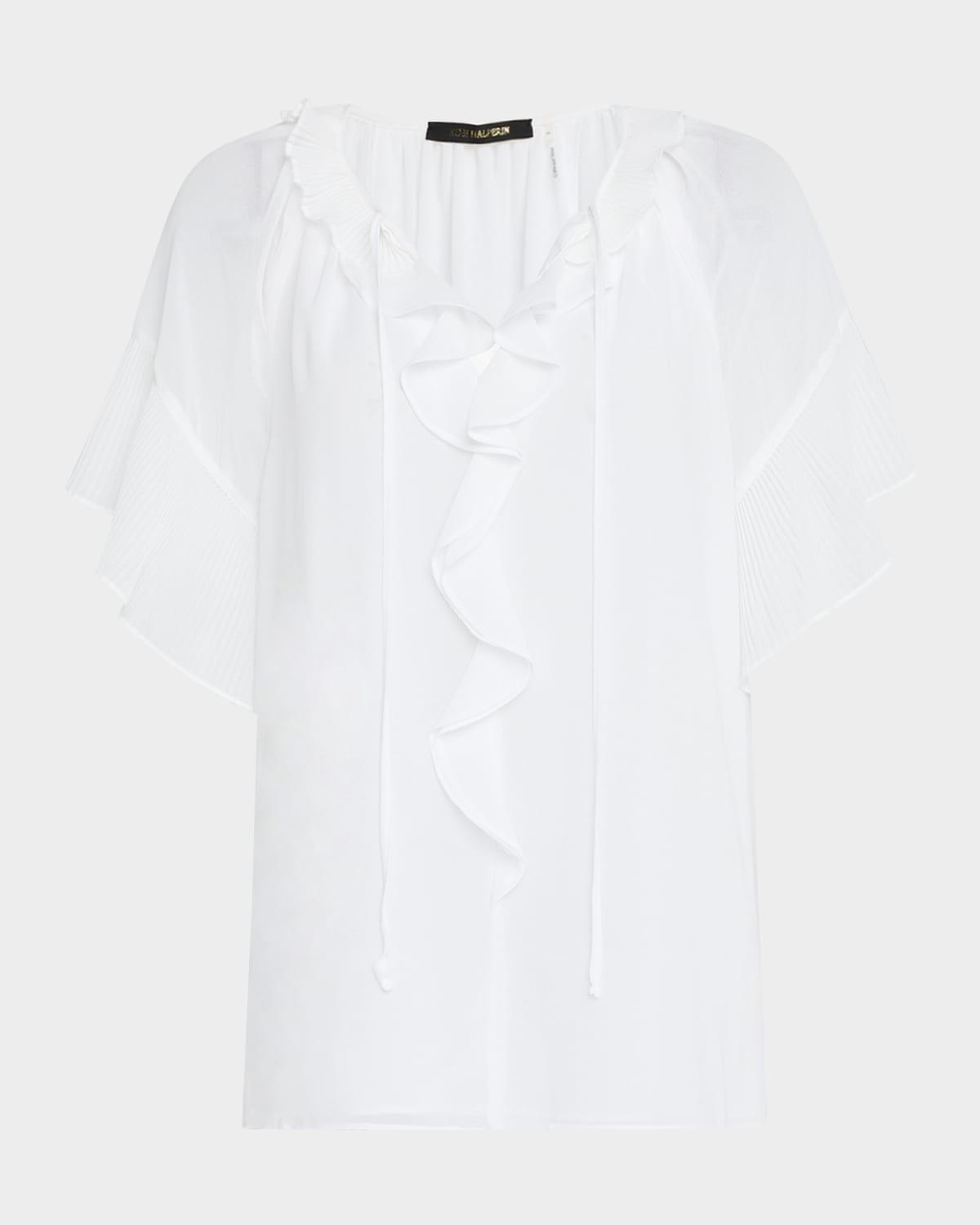 vale raglan-sleeve ruffle blouse