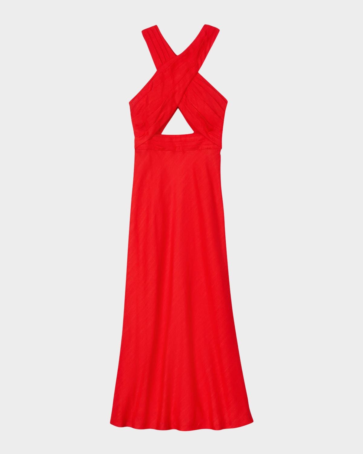 valentina cutout halter midi dress