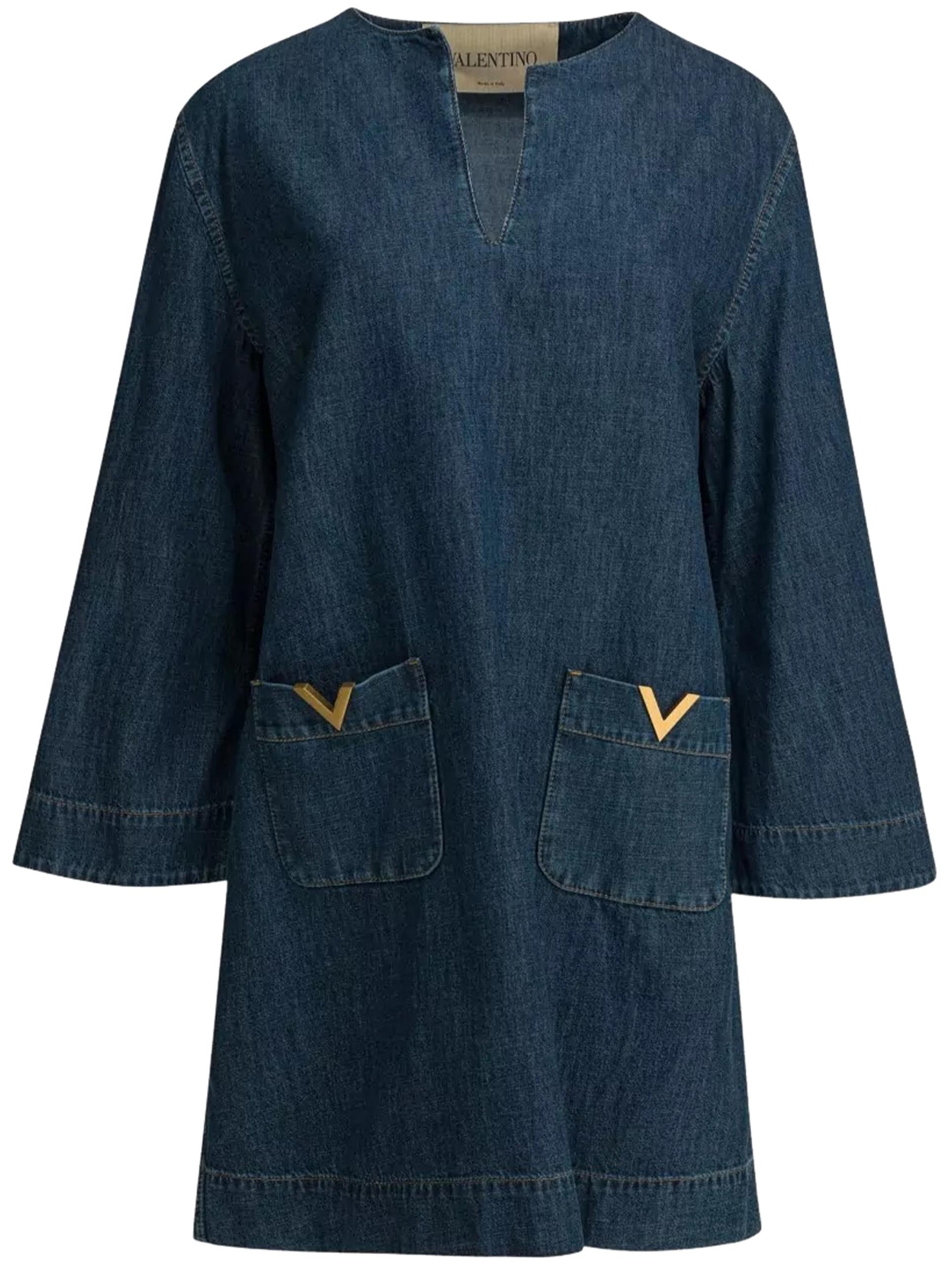 valentino abito denim blue - women