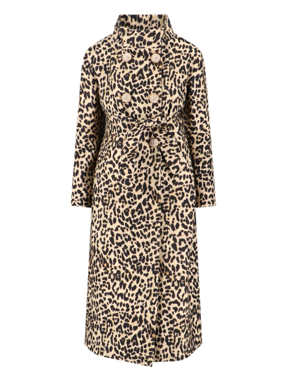 valentino animalier double-breasted coat