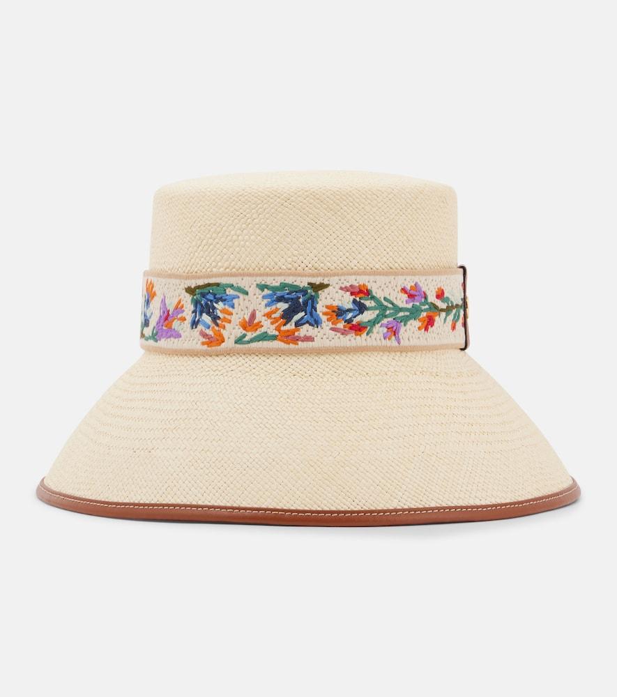 valentino antibes straw bucket hat