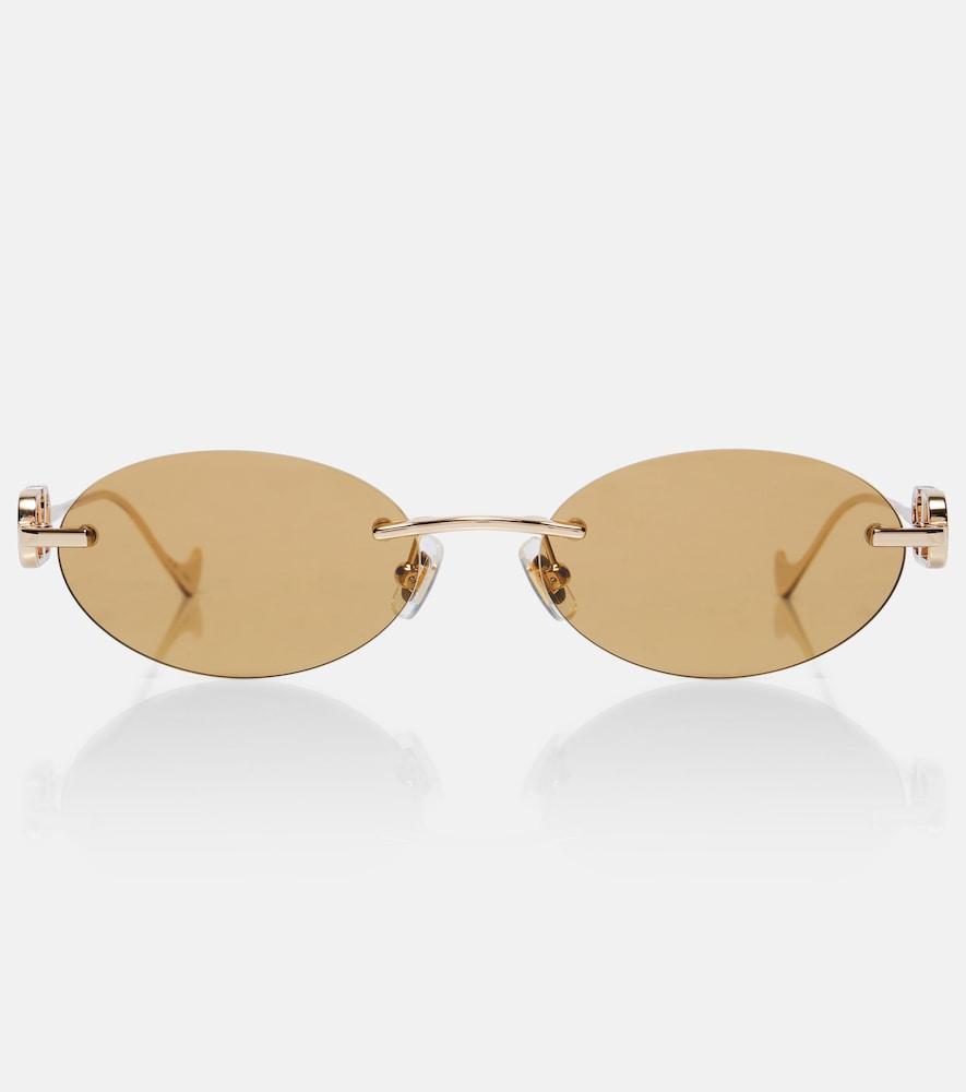 valentino bejewelled vlogo oval sunglasses