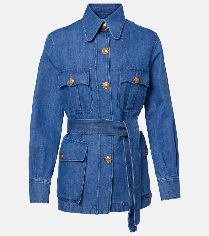 valentino belted denim jacket