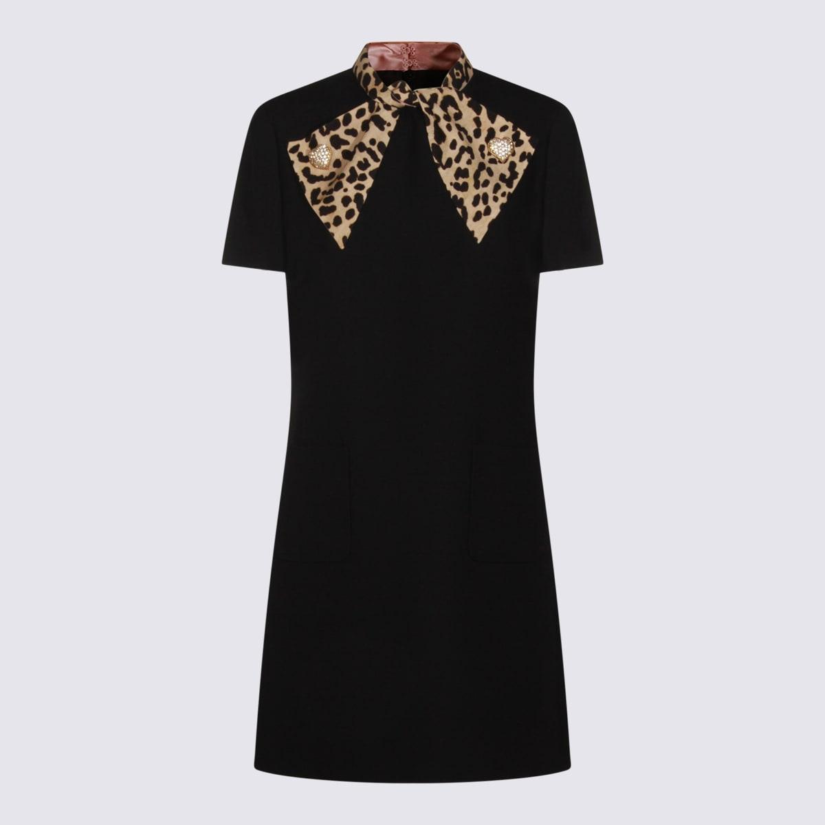 valentino black wool dress