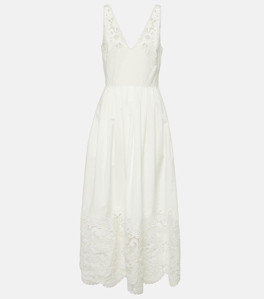 valentino broderie anglaise cotton midi dress