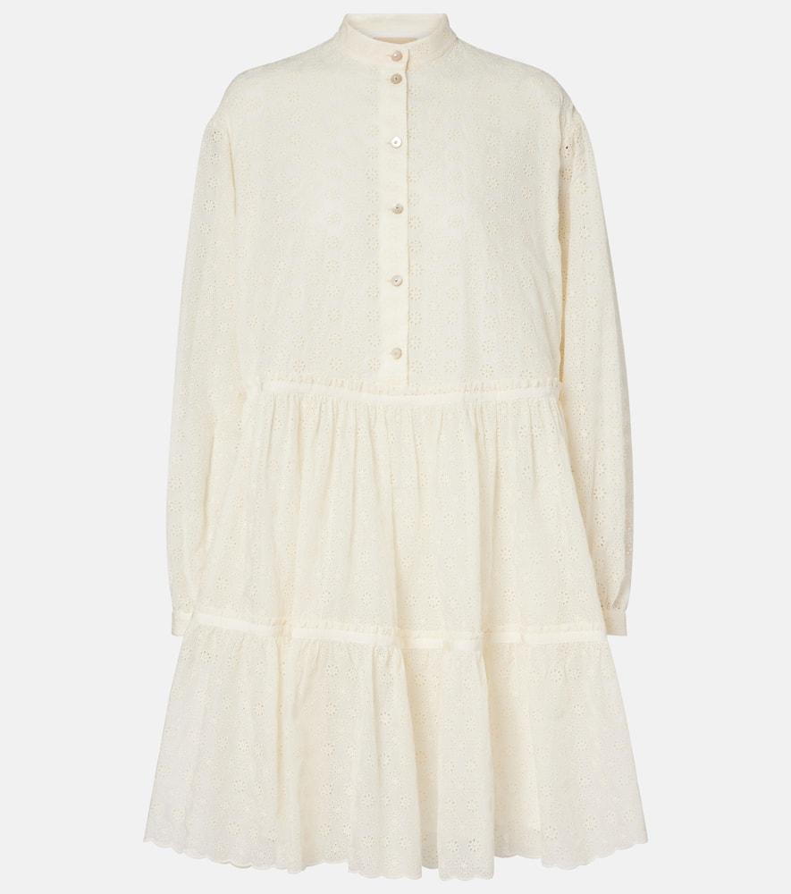 valentino broderie anglaise cotton shirt dress