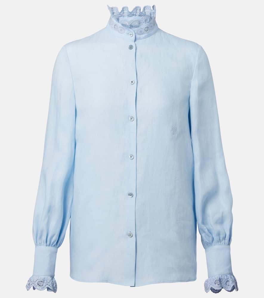 valentino broderie anglaise linen blouse