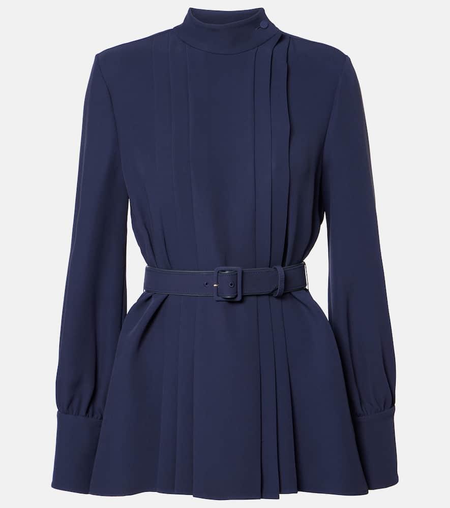 valentino cady couture pleated belted blouse