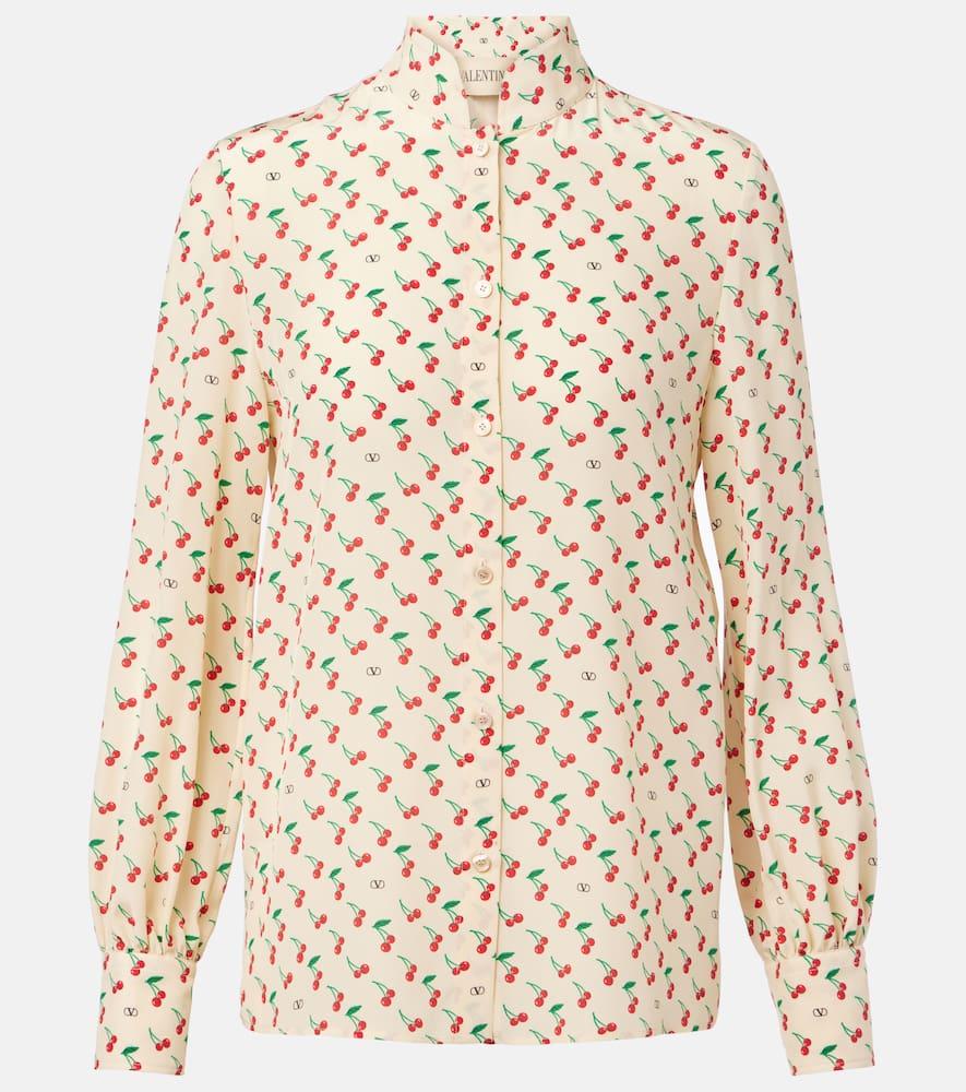 valentino cady couture printed silk blouse