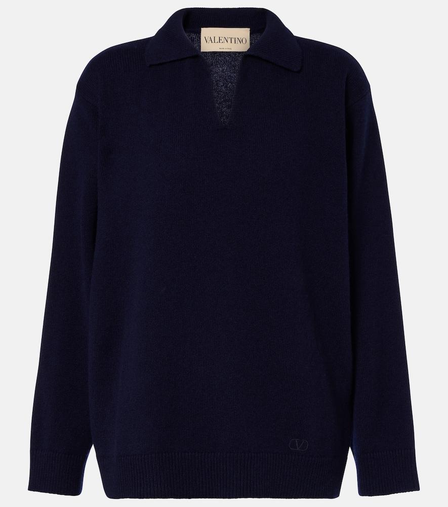 valentino cashmere polo sweater
