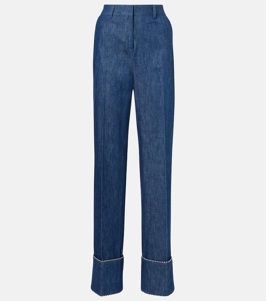valentino chambray straight pants