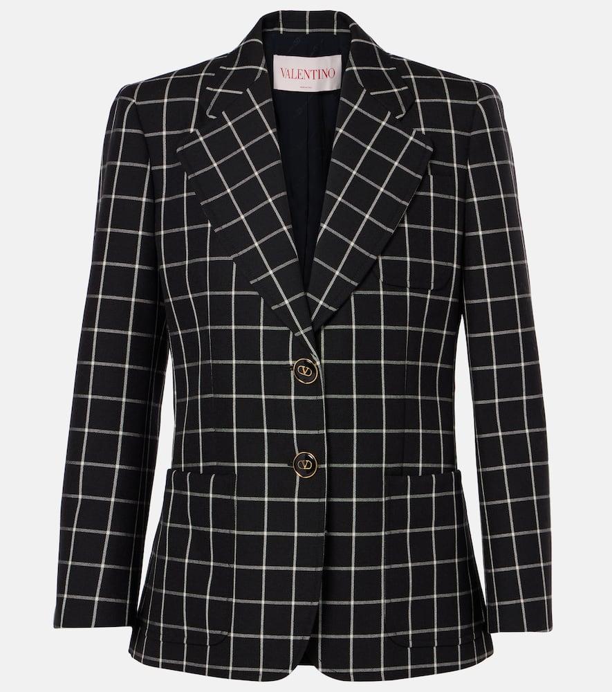 valentino checked wool jacket