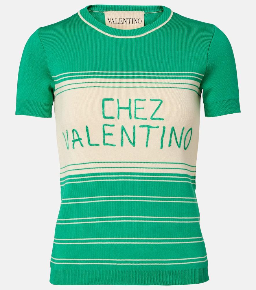 valentino chez valentino striped cotton top