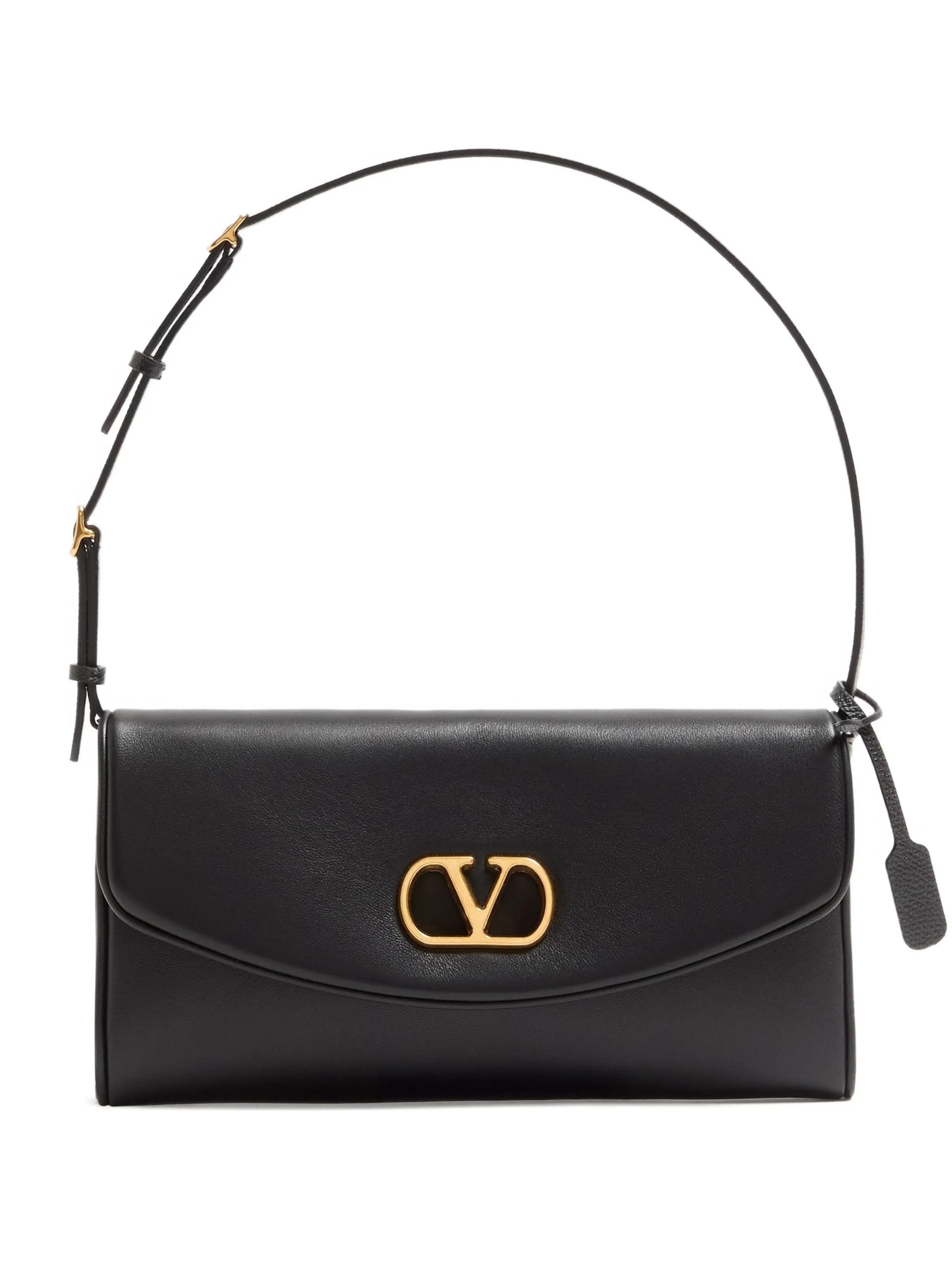 valentino clutch devain black nappa leather borsa - women