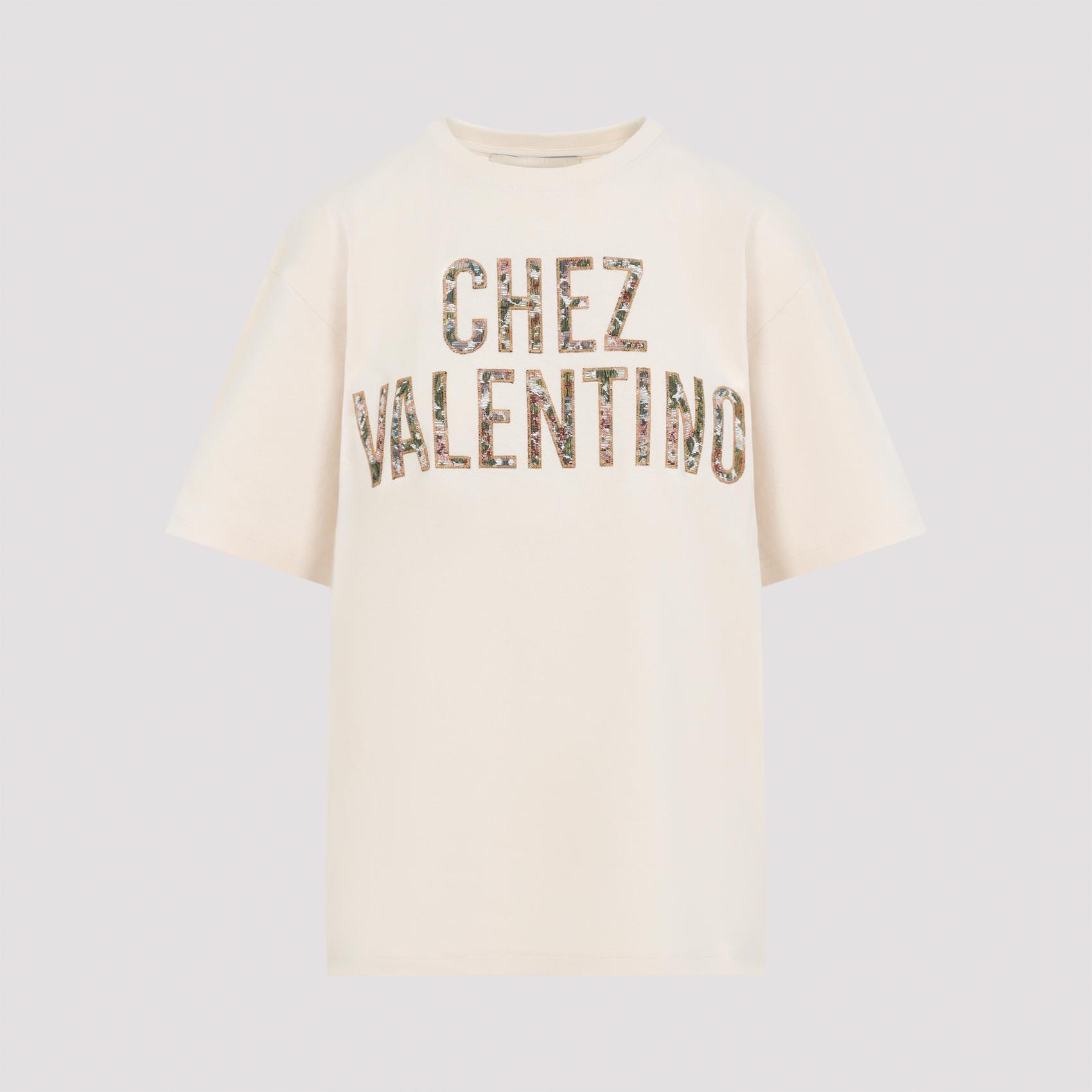 valentino cotton t-shirt nude & neutrals tshirt - women