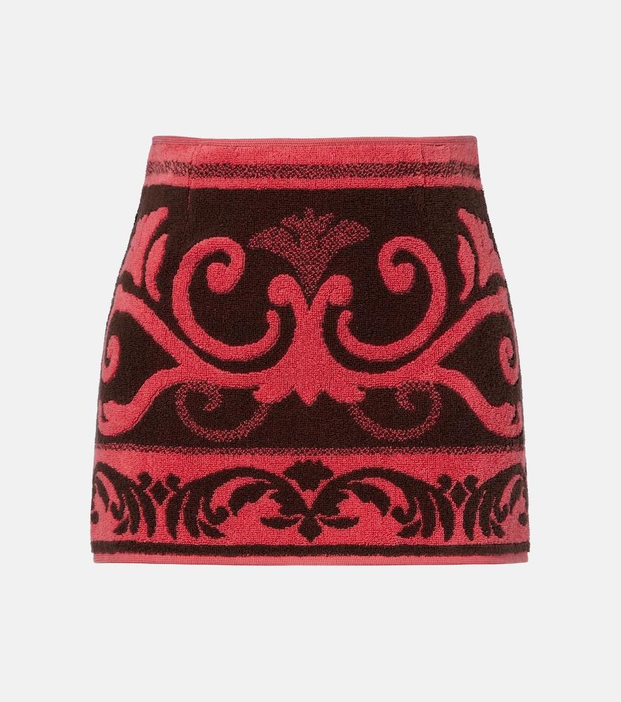 valentino cotton terry jacquard miniskirt
