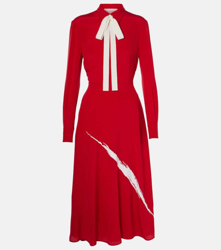 valentino crêpe de chine midi dress