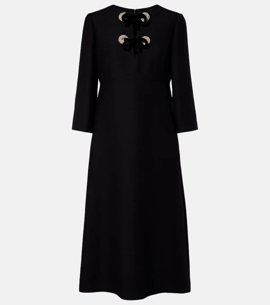 valentino crepe couture embellished midi dress