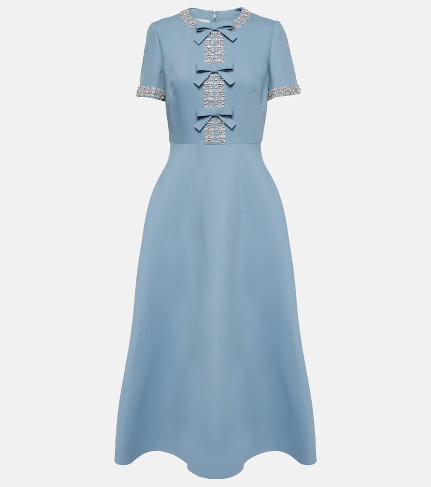 valentino crepe couture embellished midi dress