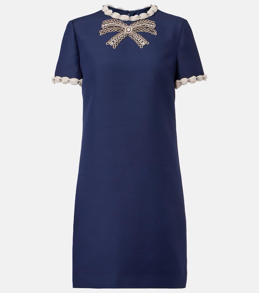 valentino crepe couture embellished minidress