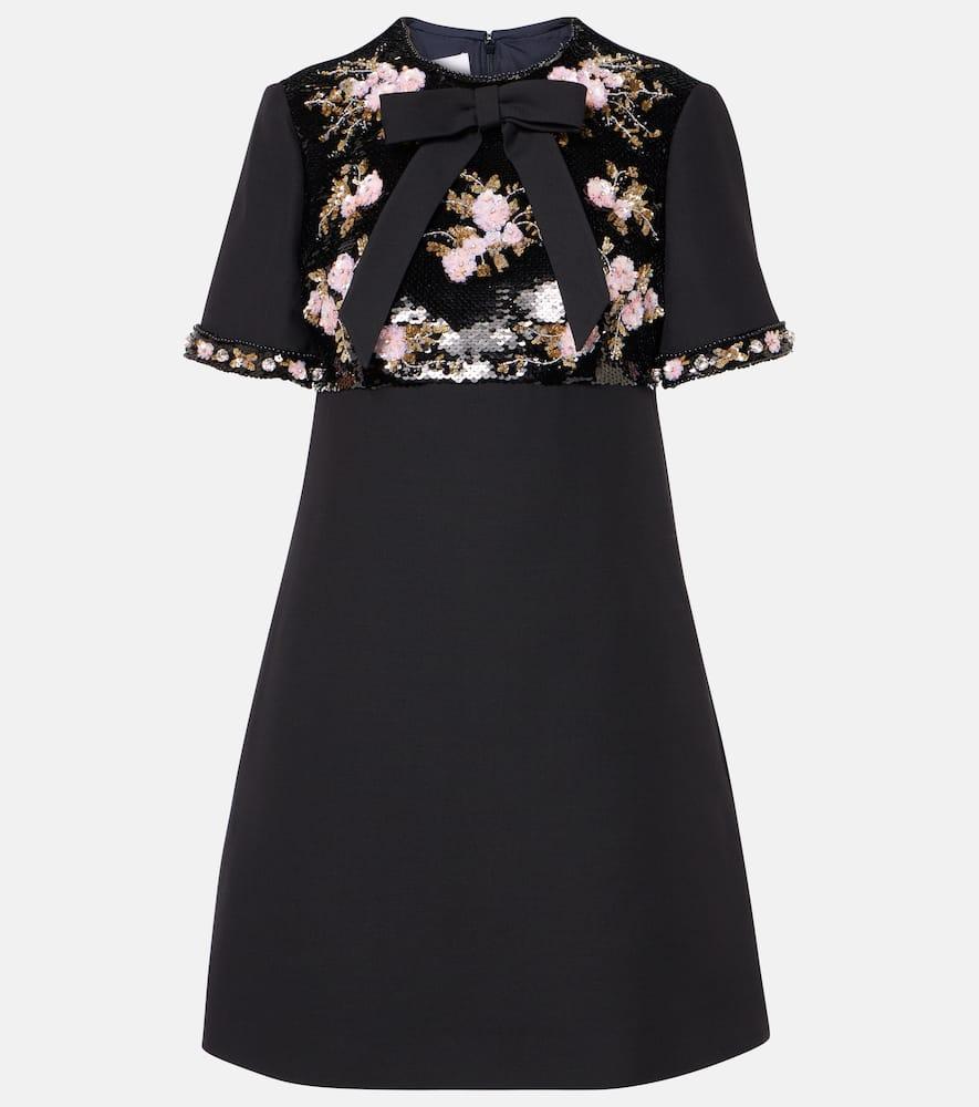 valentino crepe couture embellished minidress